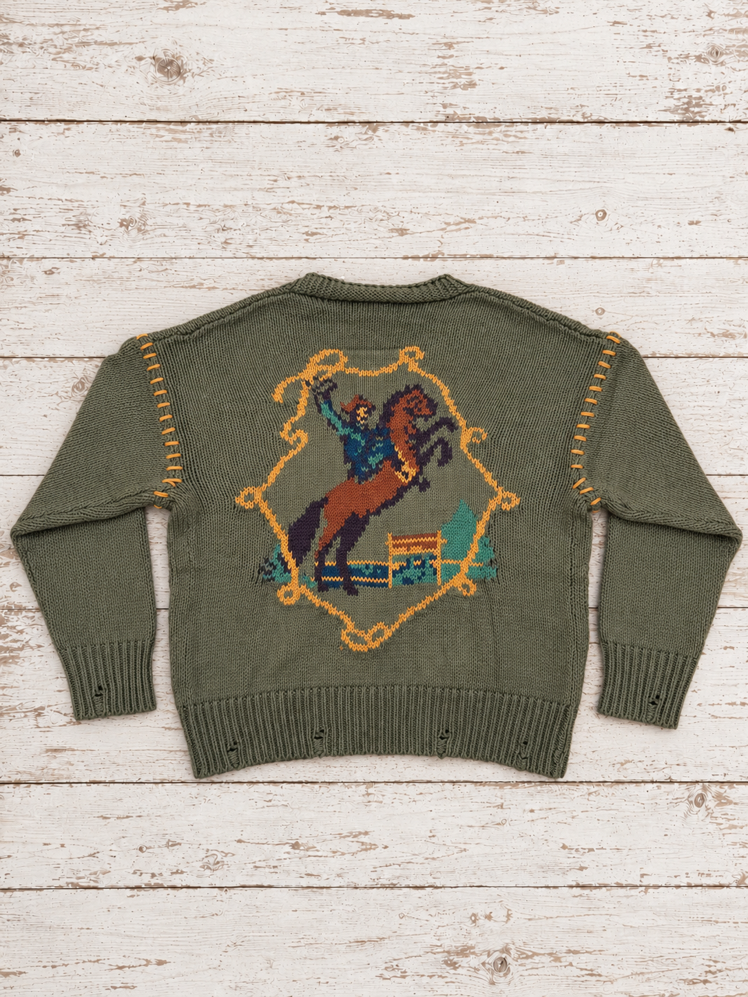 Wild West Olive Knit Cardigan