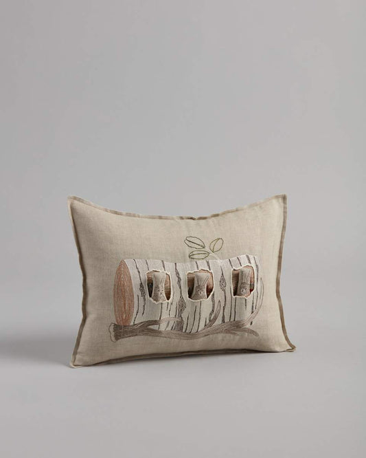 Aspen Log Bunnies Pocket Pillow