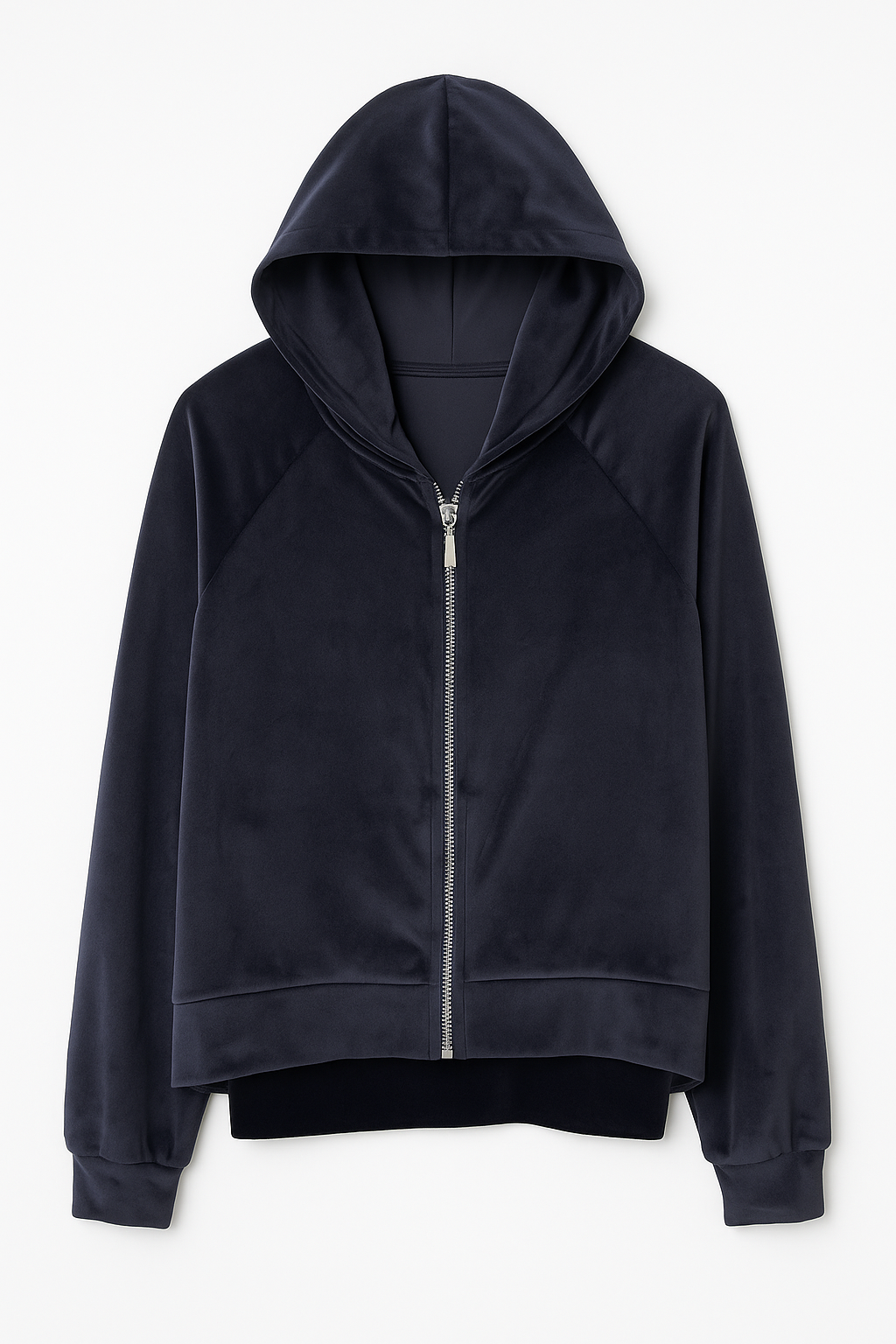 Velour Hoodie Front Zip