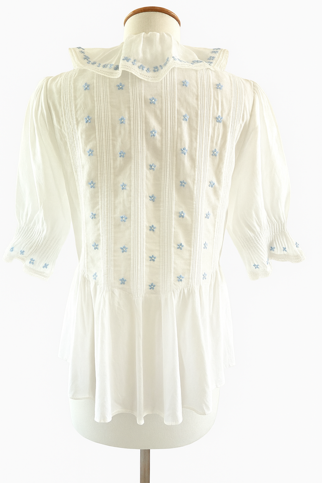 Blue Daisy Ruffle Top
