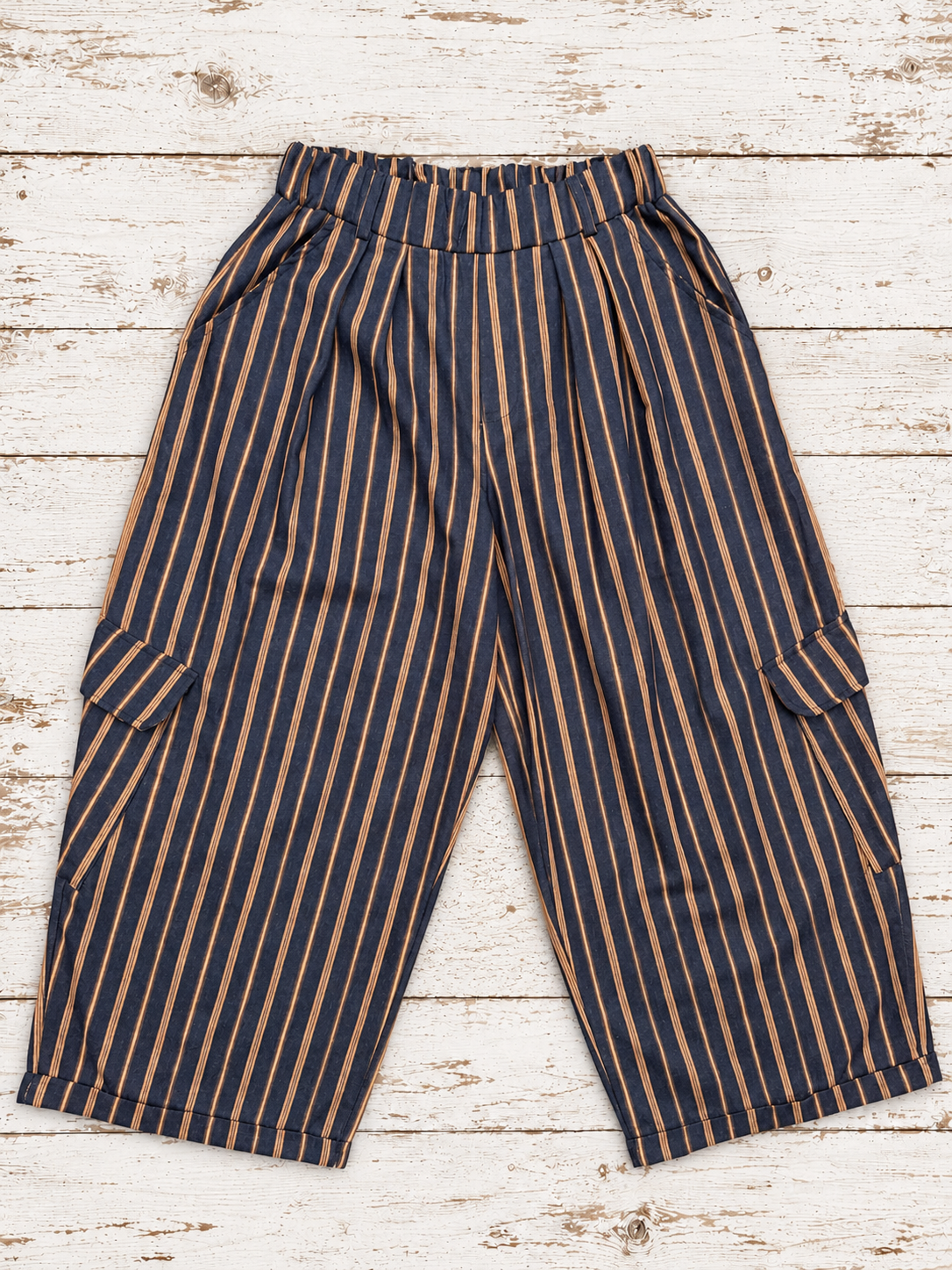 Retro Striped Cargo Pants