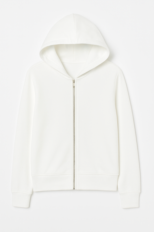 Velour Hoodie Front Zip