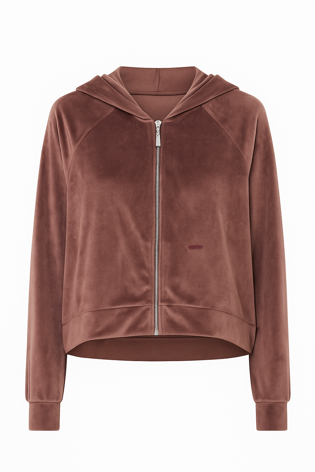 Velour Hoodie Front Zip