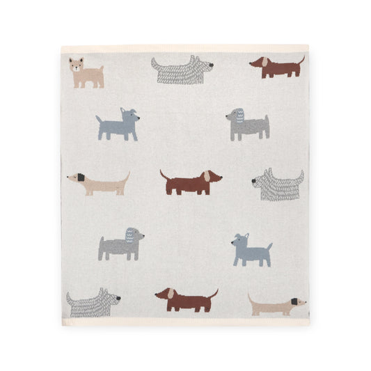 Buddy Dog Organic Cotton Jacquard Knit Baby Blanket