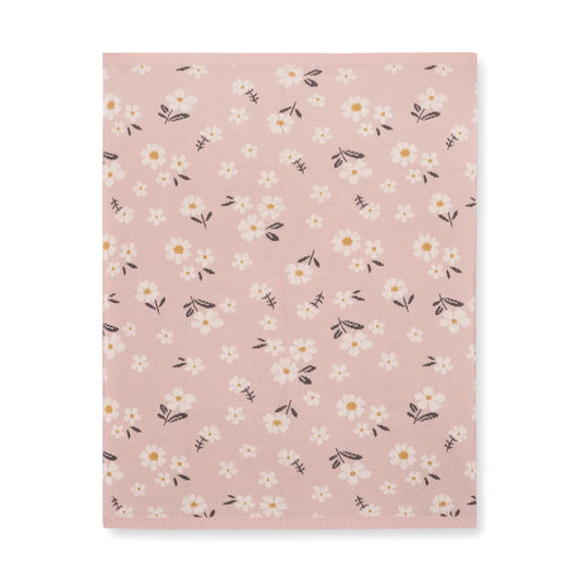 Daisy Floral Organic Jacquard Knit Baby Blanket