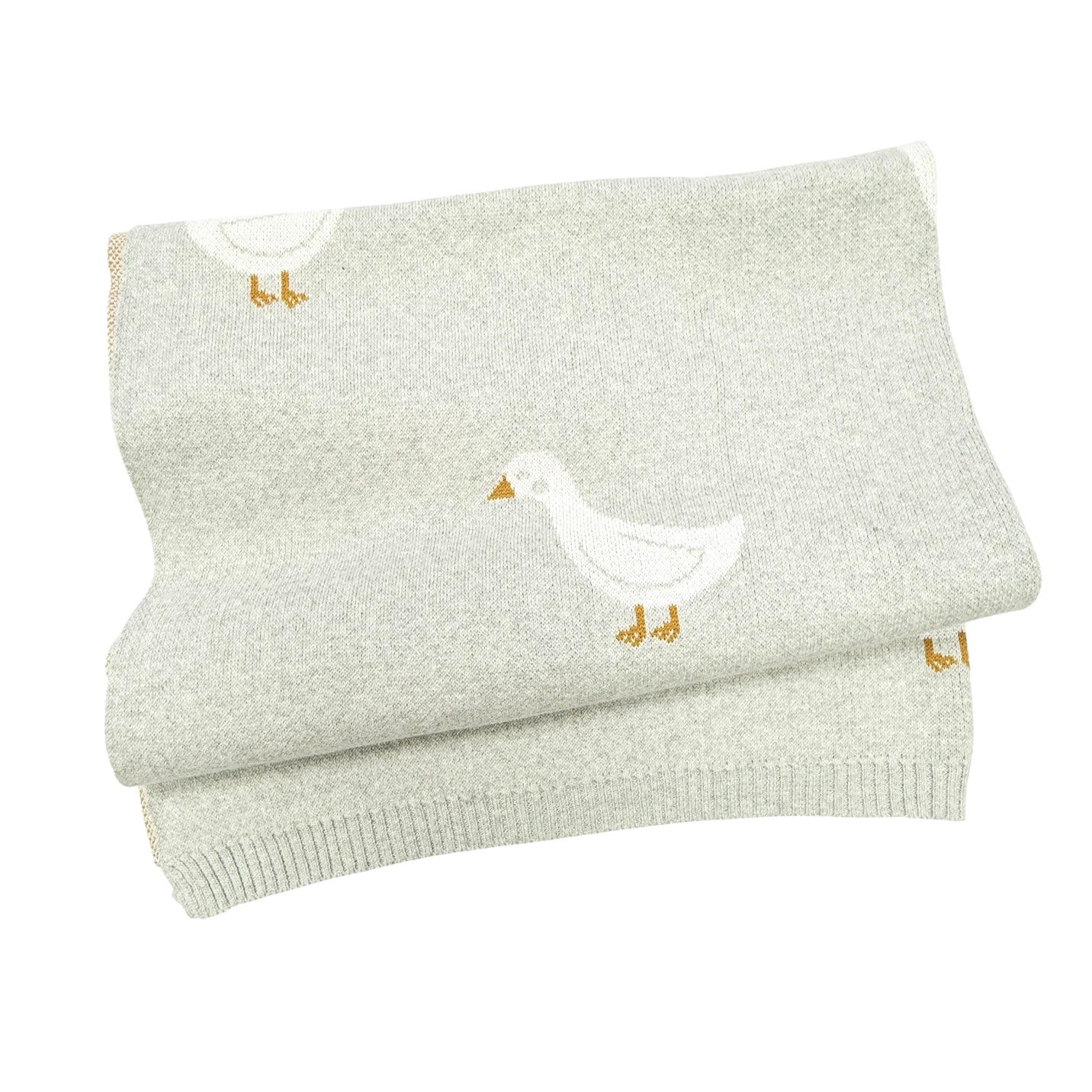 Duck Waddle Organic Jacquard Knit Baby Blankets