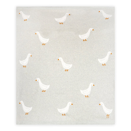 Duck Waddle Organic Jacquard Knit Baby Blankets