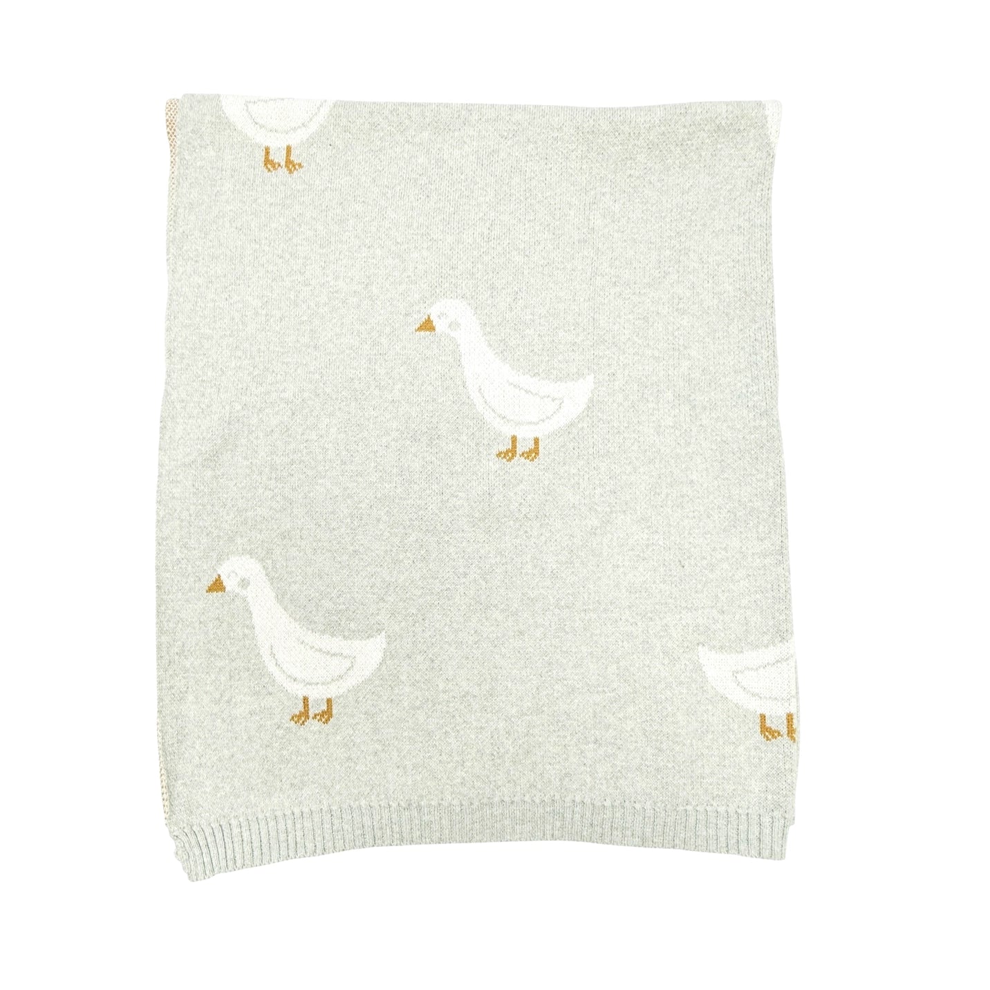 Duck Waddle Organic Jacquard Knit Baby Blankets