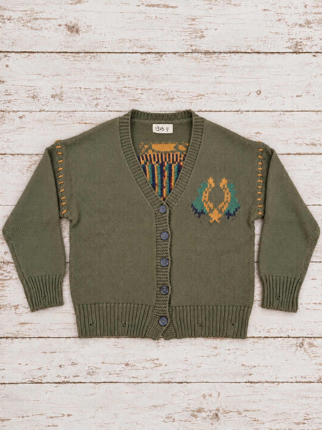 Wild West Olive Knit Cardigan
