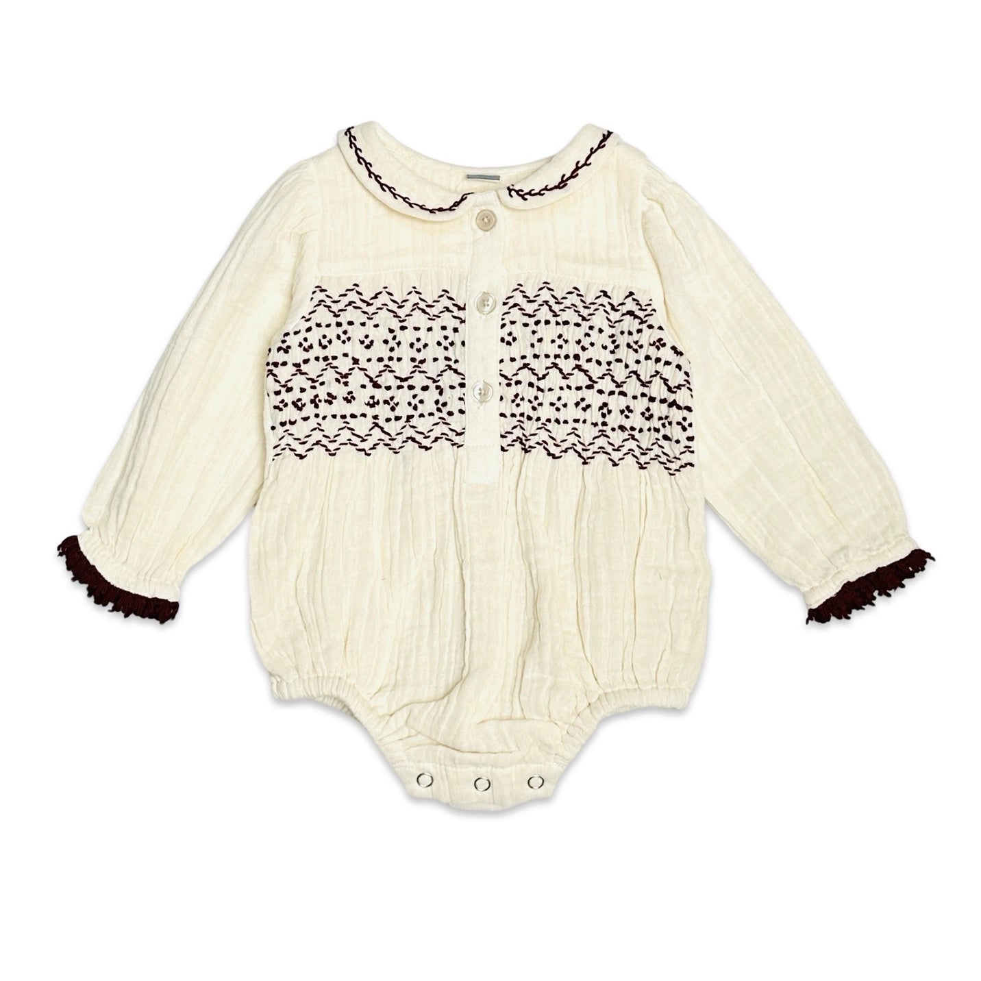 Hand Smocked Baby Girl Romper