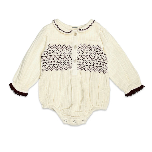 Hand Smocked Baby Girl Romper