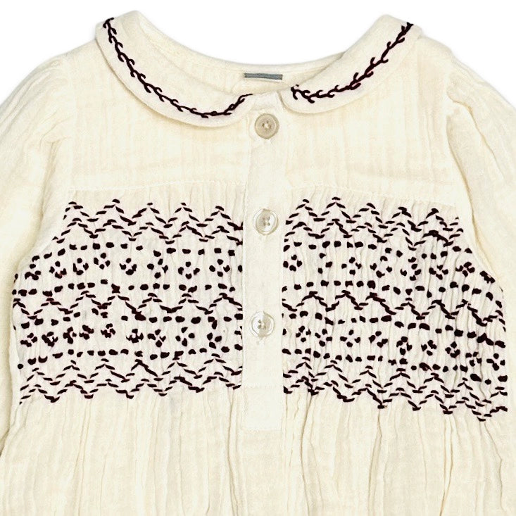 Hand Smocked Baby Girl Romper