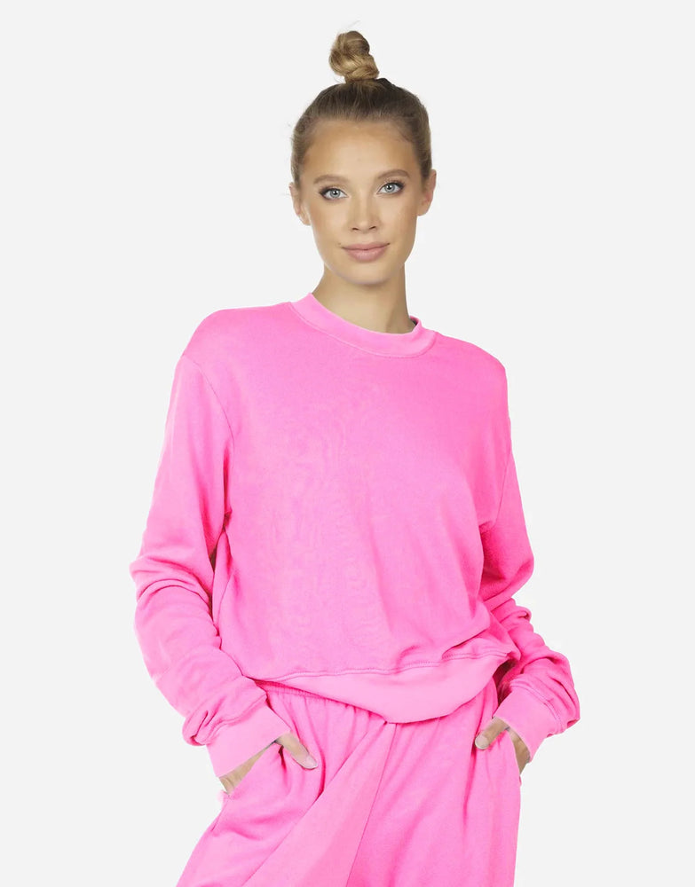 Exon Neon Pink Crop Pullover